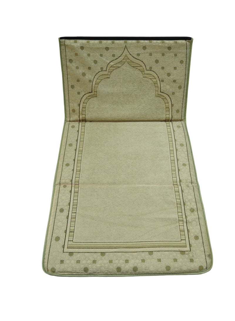 Yuwell Foldable Prayer Mat with Back Support & Carrying Bag, 2-in-1 Prayer Rug Sajadah, Anti-Slip Islamic Salah Mat 110×60CM for Men & Women, Portable Ramadan & Eid Gift Beige - Image 3